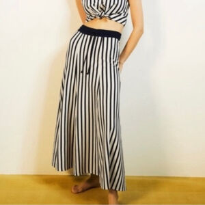 Zara cotton Striped Black and White Maxi Skirt size small